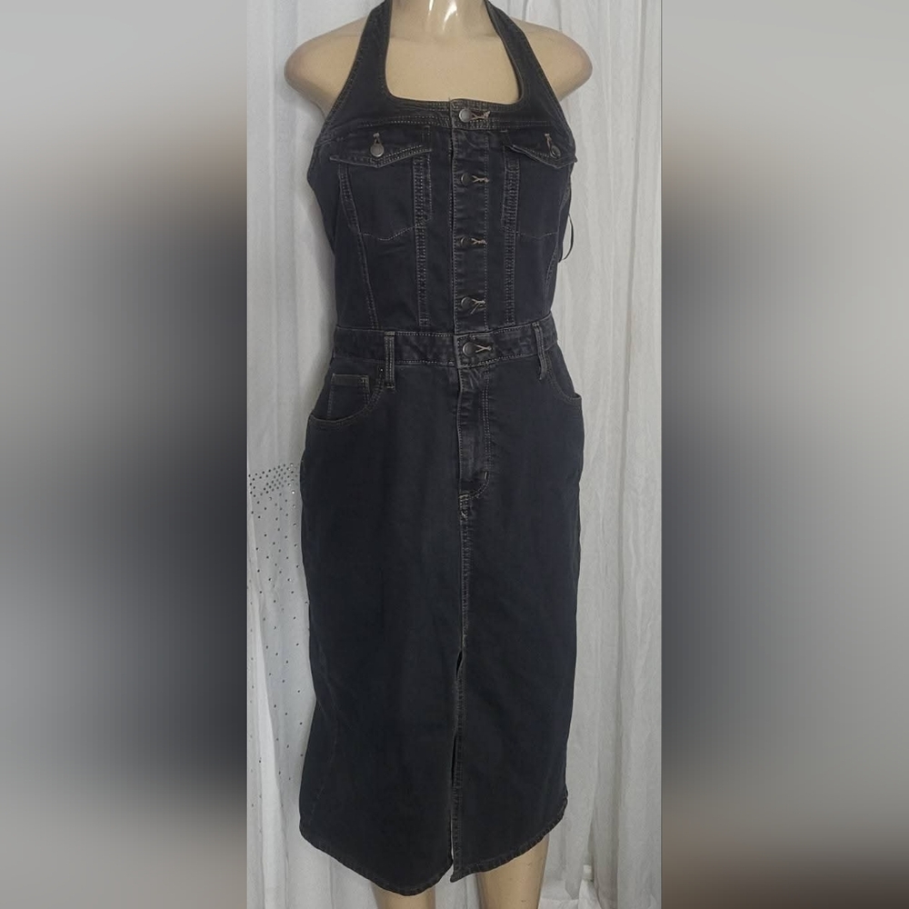 Universal Thread Black Denim Midi Dress